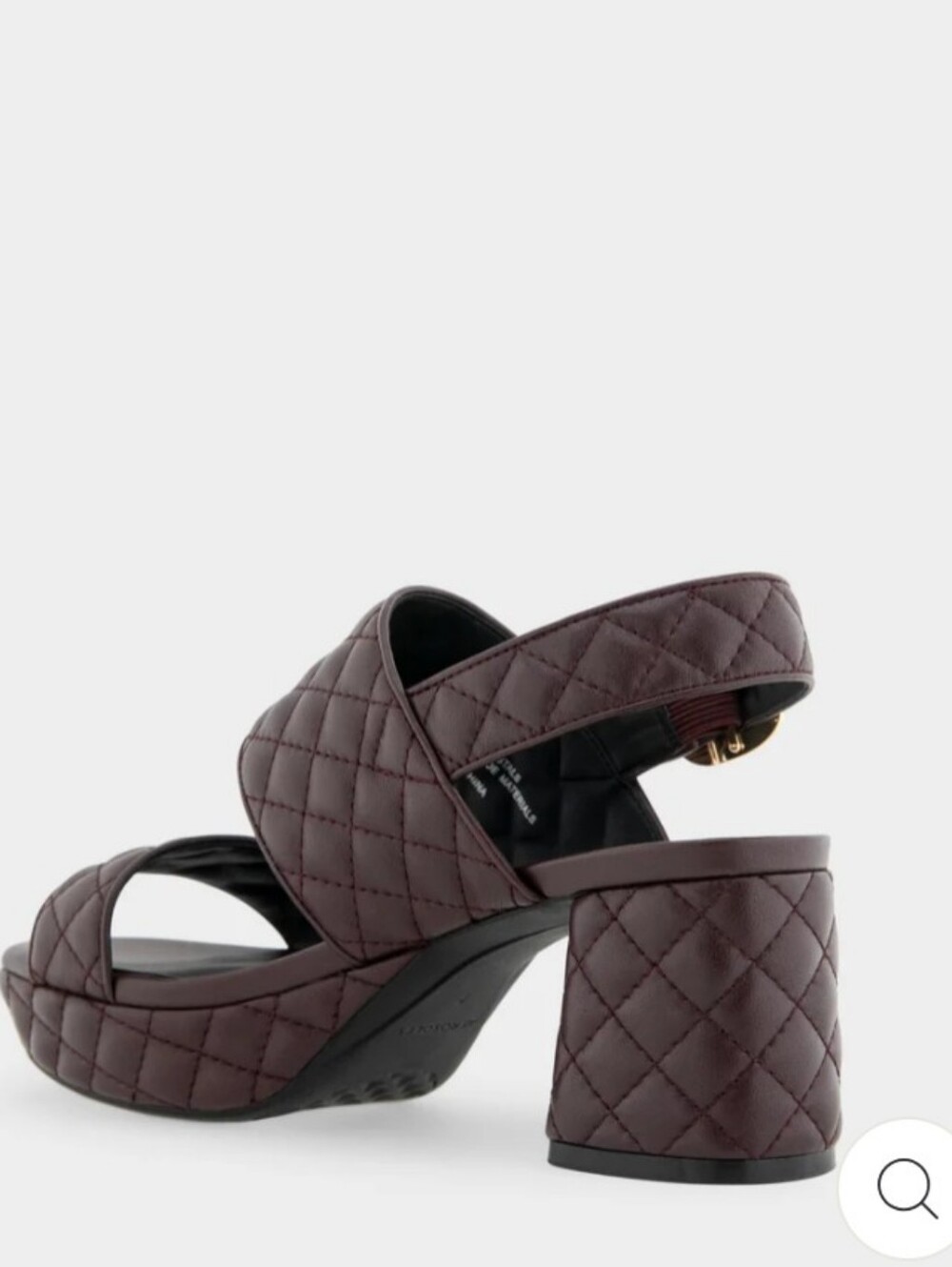 AEROSOLES Quilted Block Heel Sandal in Deep Aubergine - Picture 9 of 9